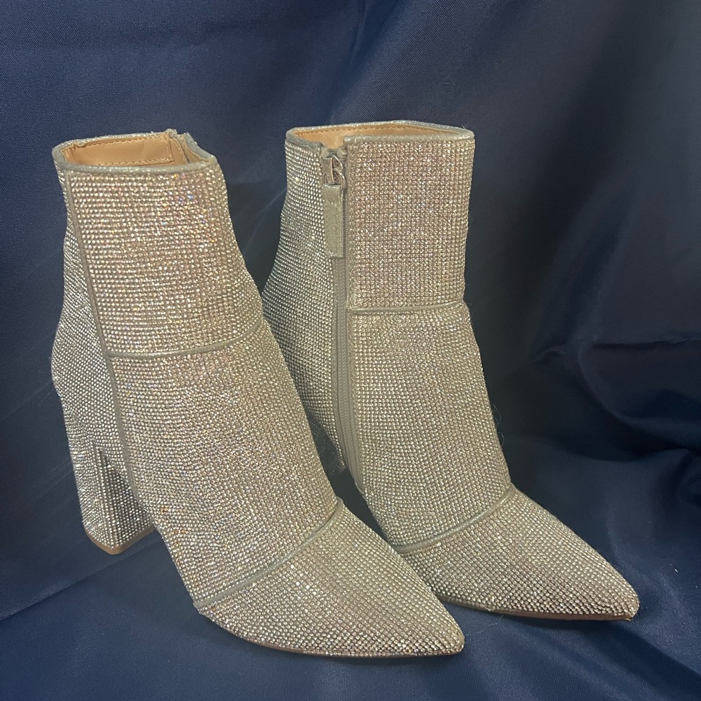 Steve Madden Sparkling Silver Ankle Boots